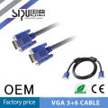 SIPU высокое качество 3 + 6 VGA кабель с голубой нейлон Кос и золото позолоченный разъем vga кабель